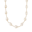 11-14mm Cultured Baroque Pearl Necklace in 14kt Yellow Gold 