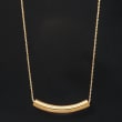 Andiamo 14kt Yellow Gold Curved Bar Necklace