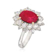 2.63 Carat Ruby and 1.95 ct. t.w. Diamond Ring in 18kt White Gold