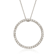 Roberto Coin .51 ct. t.w. Circle of Life Diamond Pendant Necklace in 18kt White Gold