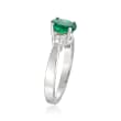 .40 Carat Emerald and .15 ct. t.w. Diamond Ring in 14kt White Gold