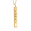 Italian 14kt Yellow Gold Longevity Bar Necklace