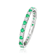 .40 ct. t.w. Emerald and .50 ct. t.w. Diamond Eternity Band in 14kt White Gold