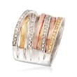 .25 ct. t.w. Diamond Highway Ring in 18kt Yellow and Rose Gold Over Sterling
