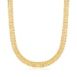 Italian 12mm 18kt Yellow Gold Over Sterling Silver Panther-Link Necklace