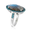 Labradorite and .90 ct. t.w. London Blue Topaz Ring in Sterling Silver
