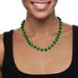 210.00 ct. t.w. Emerald Bead Necklace in 14kt Yellow Gold 18-inch