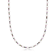 6-7mm Cultured Pearl and 19.00 ct. t.w. Multicolored Sapphire Bead Necklace with Sterling Silver