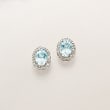1.75 ct. t.w. Aquamarine Earrings with Diamond Accents in Sterling Silver