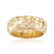 Andiamo 14kt Yellow Gold Over Resin Diamond-Cut and Polished Dome Ring