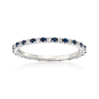 Kwiat .20  ct. t.w. Sapphire and .20 ct. t.w. Diamond Eternity Band in 18kt White Gold