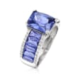 6.75 ct. t.w. Simulated Tanzanite and .20 ct. t.w. CZ Ring in Sterling Silver