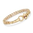 Italian 18kt Yellow Gold Curb-Link Bracelet With Ruby