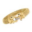C. 1990 Vintage 1.00 ct. t.w. Sapphire and .10 ct. t.w. Diamond Bracelet in 14kt Yellow Gold