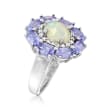 Opal and 2.00 ct. t.w. Tanzanite Ring Ring with .21 ct. t.w. Diamonds in Sterling Silver 