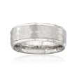 Men's 8mm White Tungsten Carbide Wedding Ring