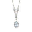 2.75 ct. t.w. Aquamarine and .30 ct. t.w. Diamond Necklace in 14kt White Gold  