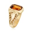 C. 1960 Vintage Tiffany Jewelry 3.20 Carat Citrine Ring in 14kt Yellow Gold 