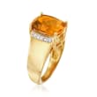 5.00 Carat Citrine and .10 ct. t.w. White Zircon Ring in 18kt Gold Over Sterling