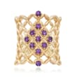 .50 ct. t.w. Amethyst Latticework Ring in 18kt Gold Over Sterling