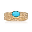 Italian Turquoise Mesh Ring in 14kt Yellow Gold