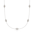 1.00 ct. t.w. Diamond Marquise Cluster Station Necklace in 14kt White Gold