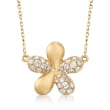 .30 ct. t.w. Diamond Flower Necklace in 14kt Yellow Gold