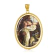 Italian Romeo and Juliet Lava Stone Pendant in 18kt Gold Over Sterling