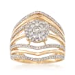 .98 ct. t.w. Diamond Cluster Ring in 14kt Yellow Gold