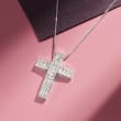 1.00 ct. t.w. Diamond Cross Pendant Necklace in Sterling Silver