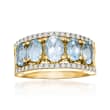2.00 ct. t.w. Aquamarine and .44 ct. t.w. Diamond Ring in 14kt Yellow Gold