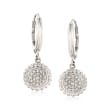 .26 ct. t.w. Pave Diamond Circle Earrings in Sterling Silver