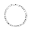 Men's 14kt White Gold Cable-Chain Bracelet
