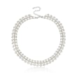 Cultured Pearl Collar Necklace in Sterling Silver