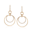 .58 ct. t.w. Diamond Multi-Circle Hoop Drop Earrings in 14kt Yellow Gold