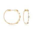 Gabriel Designs .14 ct. t.w. Diamond Station Hoops in 14kt Yellow Gold 