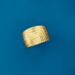 Italian Diamond-Cut 18kt Yellow Gold Wide Ring