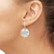 .33 ct. t.w. Diamond &quot;Peace&quot; Drop Earrings in Two-Tone Sterling Silver