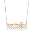14kt Yellow Gold Gothic-Type Personalized Name Necklace