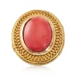 C. 1970 Vintage Coral Ring in 18kt Yellow Gold