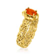 Fire Opal Byzantine Ring in 14kt Yellow Gold