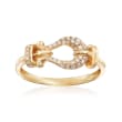 .17 ct. t.w. Diamond Buckle Ring in 14kt Yellow Gold