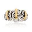 Two-Tone Byzantine Ring in Sterling Silver with 14kt Yellow Gold