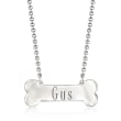 Personalized Dog Bone Necklace in Sterling Silver