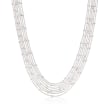 Italian Sterling Silver Seven Strand Bead Chain Necklace