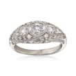 C. 1990 Vintage 1.57 ct. t.w. Multi-Cut Diamond Domed Ring in Platinum