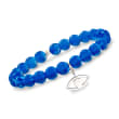 Your Choice: Italian Murano Glass Bead Stretch Bracelet with Sterling Silver Charm