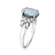 C. 1980 Vintage 10x7mm Black Opal and .20 ct. t.w. Diamond Ring in Platinum