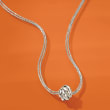 Italian Sterling Silver Swirl Bead Necklace