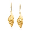 Italian 14kt Yellow Gold Seashell Drop Earrings